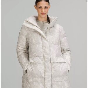 Lululemon Athletica Cream mid length down Jacket